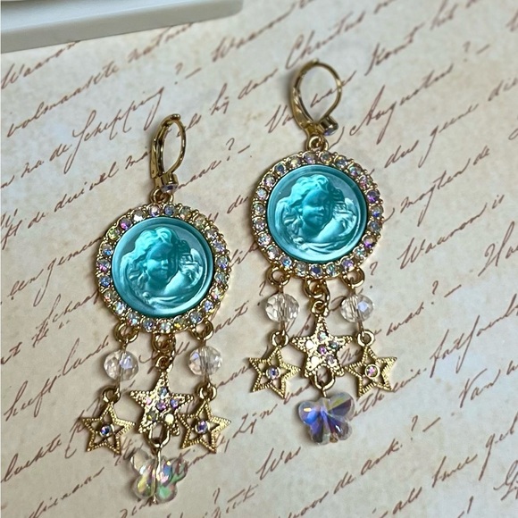 Dream Angel Cameo Earrings - Blue - Picture 2 of 4